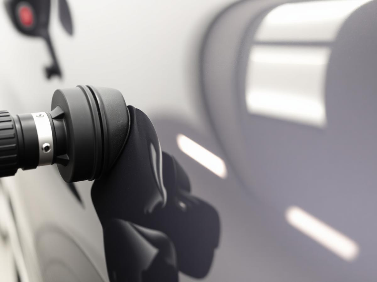 Close-up of a polished glossy car body panel